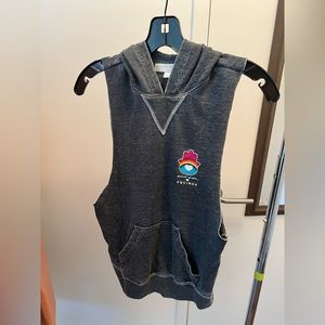 Spiritual Gangster X Equinox sleeveless hoodie in marked gray